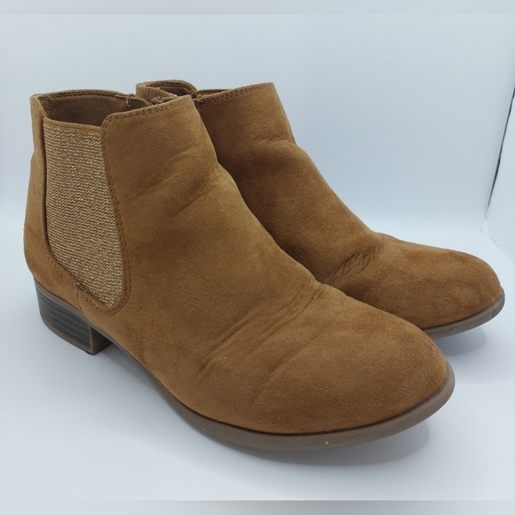 Brown Suede/Microfiber SO Ankle Boots‎ Girls Size 2 - Picture 1 of 8